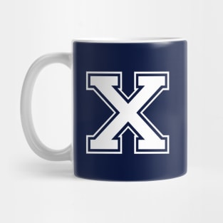 Initial Letter X - Varsity Style Design. Mug